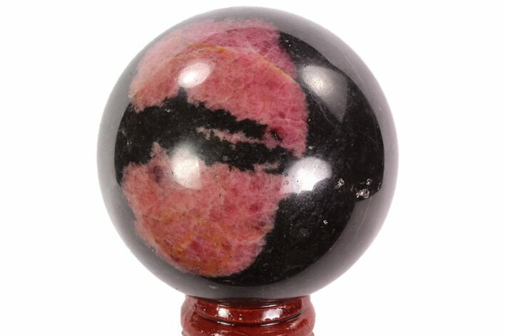 Polished Rhodonite Sphere - Madagascar #95035